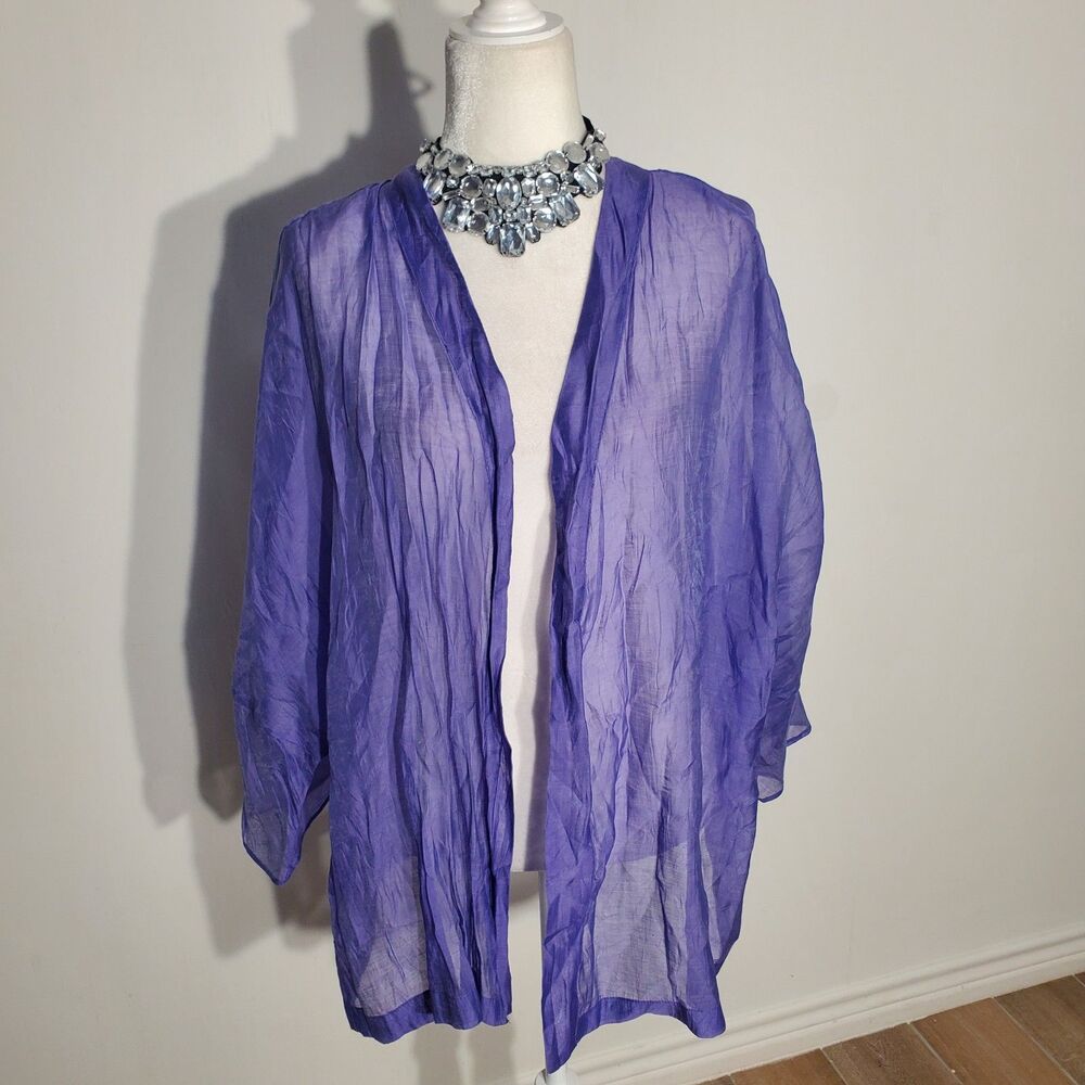 INVESMENTS COVER-UP PURPLE 3/4 SLEEVE LYOCELL/POLYESTER SIZE 3X
